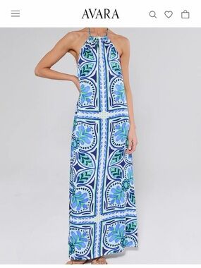 NWT: Medium Avara Marina Halter Dress